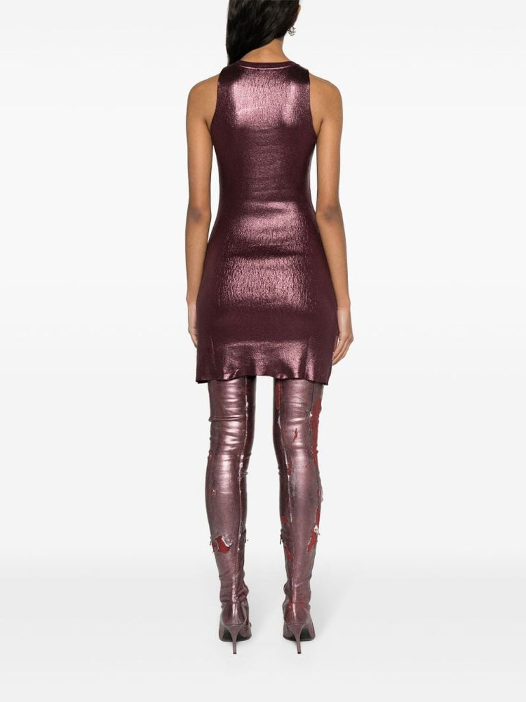 Purple Oval-d Foiled Cotton Dress