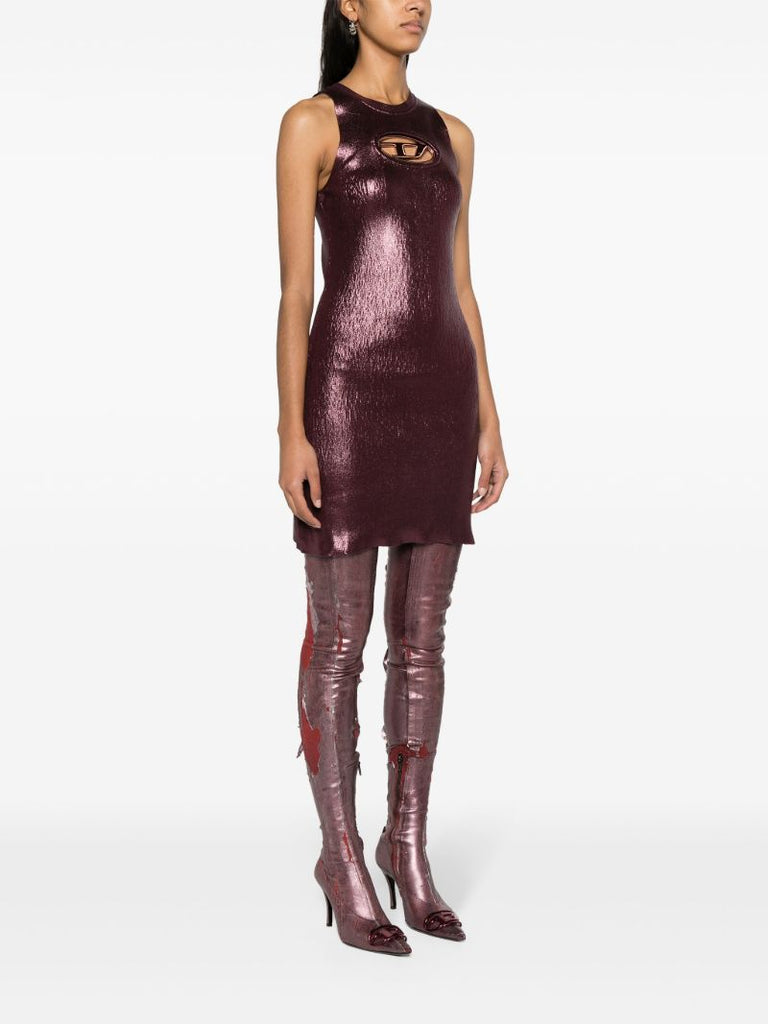 Purple Oval-d Foiled Cotton Dress