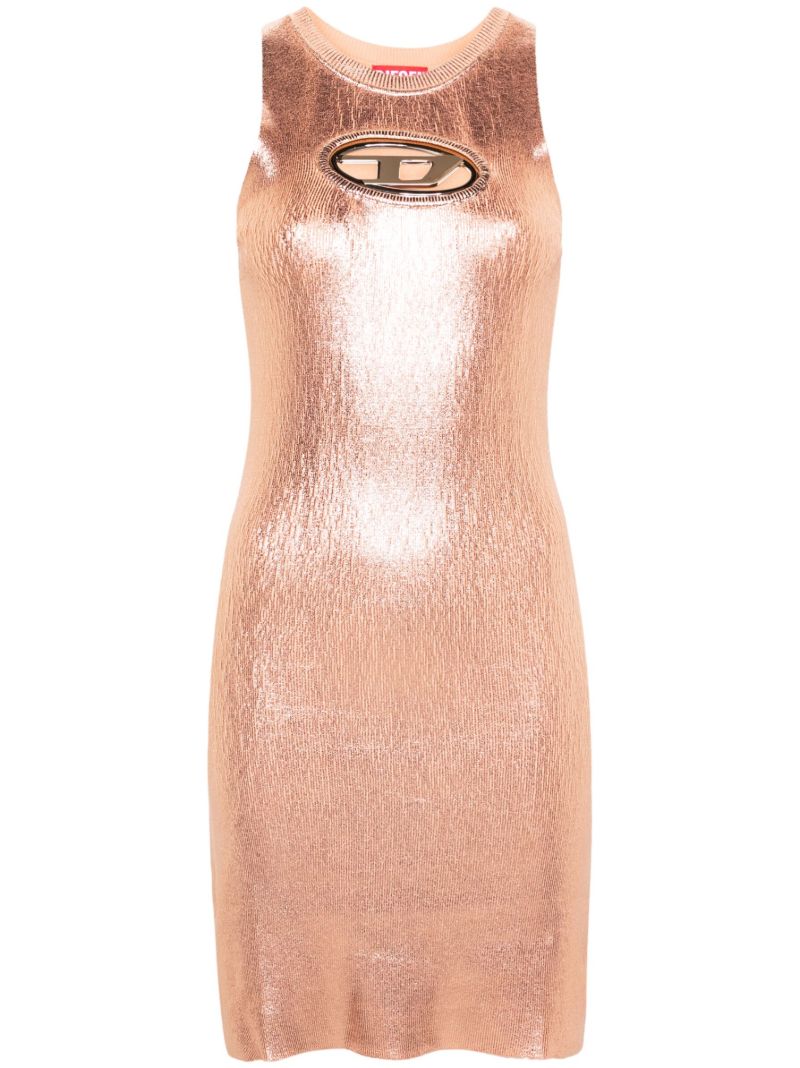 Orange Oval-d Foiled Cotton Dress
