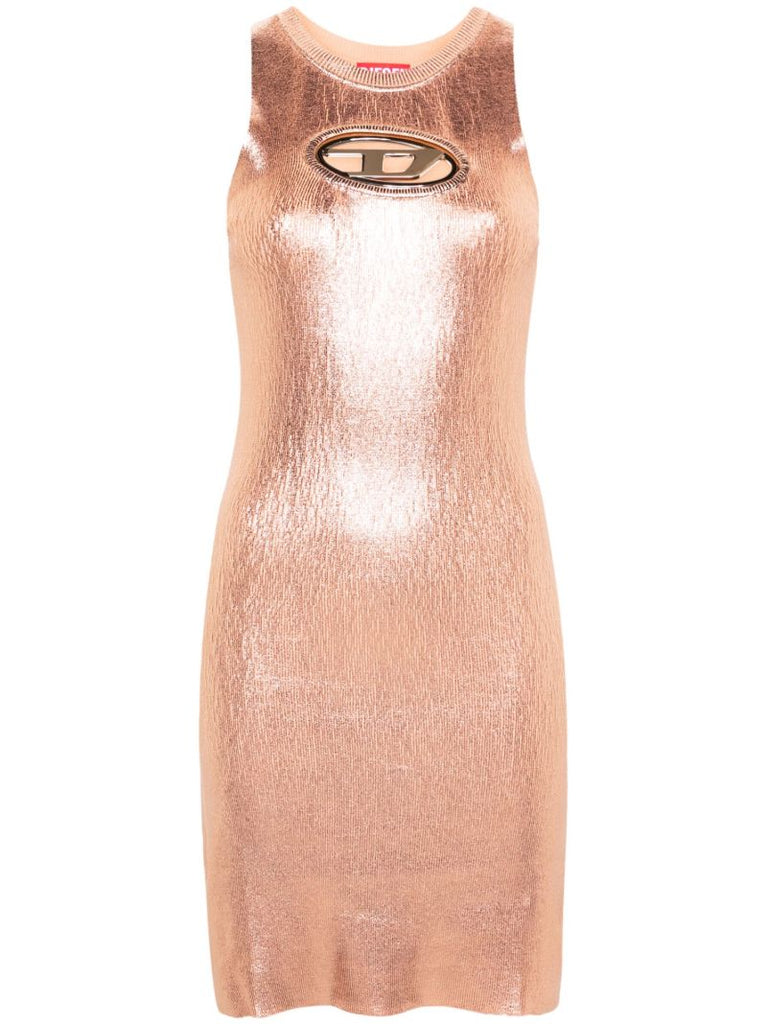 Orange Oval-d Foiled Cotton Dress