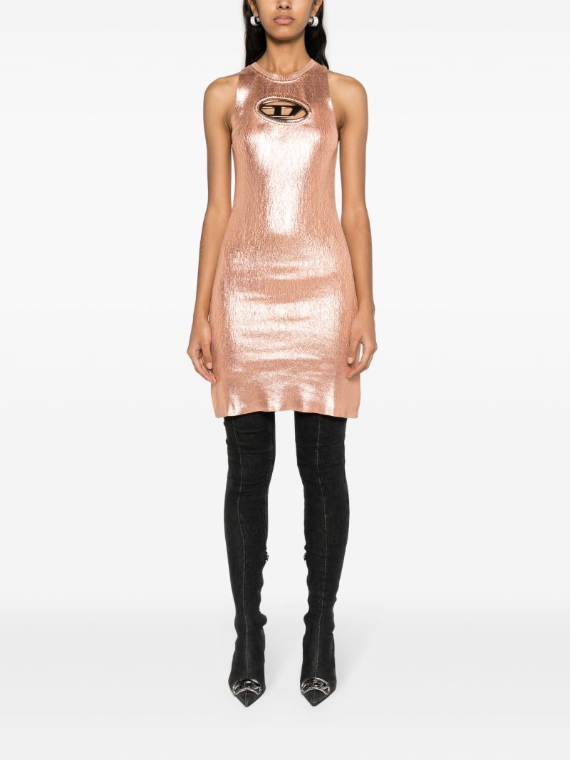 Orange Oval-d Foiled Cotton Dress