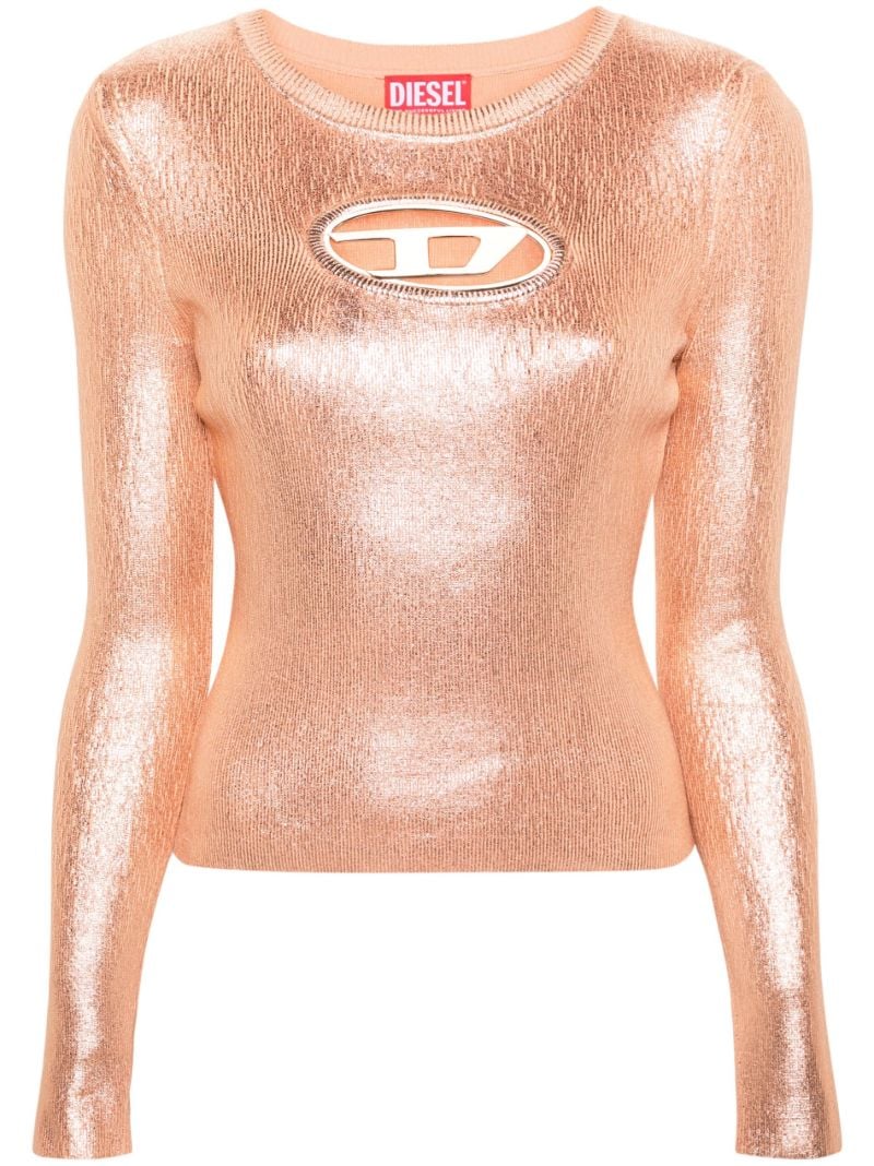 Orange Oval-d Foiled Cotton Top