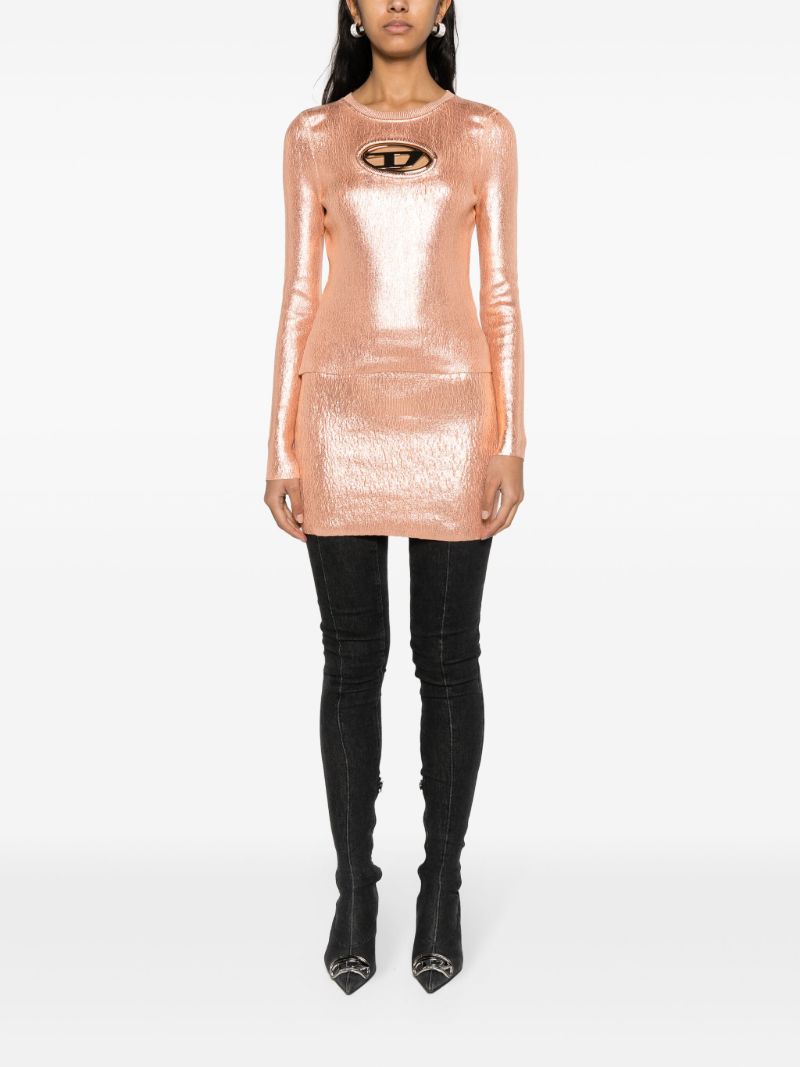 Orange Oval-d Foiled Cotton Top