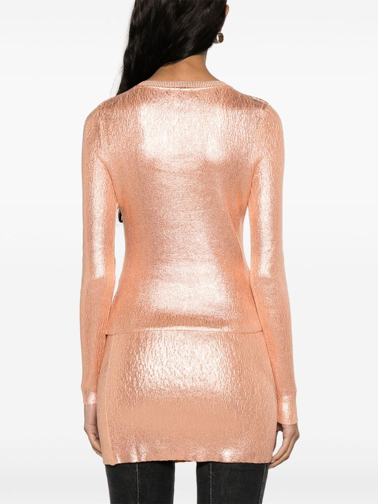 Orange Oval-d Foiled Cotton Top
