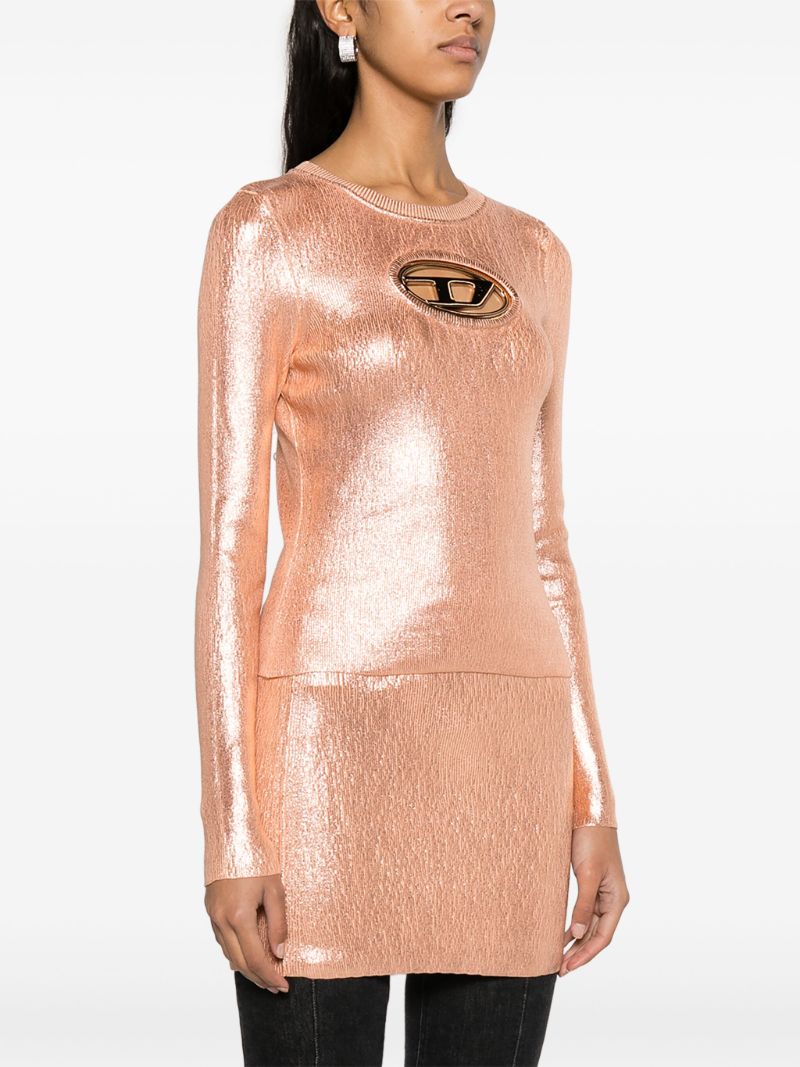 Orange Oval-d Foiled Cotton Top