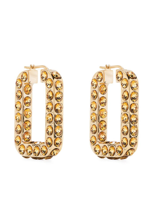 Gold-tone Charlotte Crystal Hoop Earrings