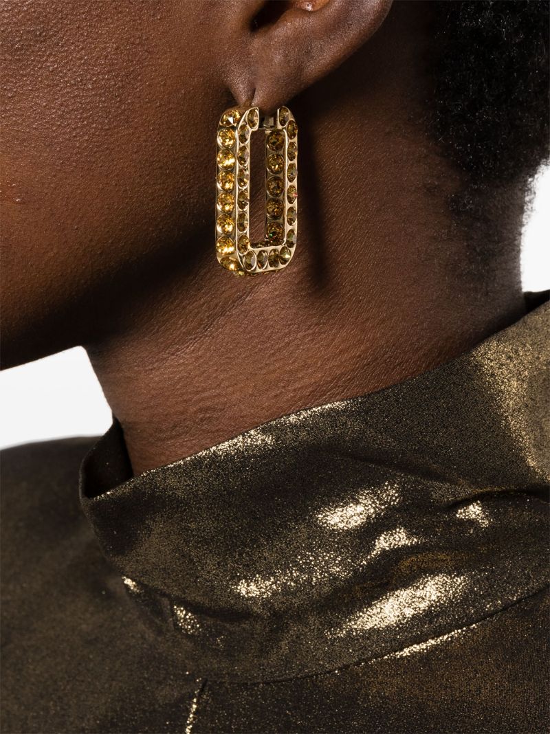 Gold-tone Charlotte Crystal Hoop Earrings