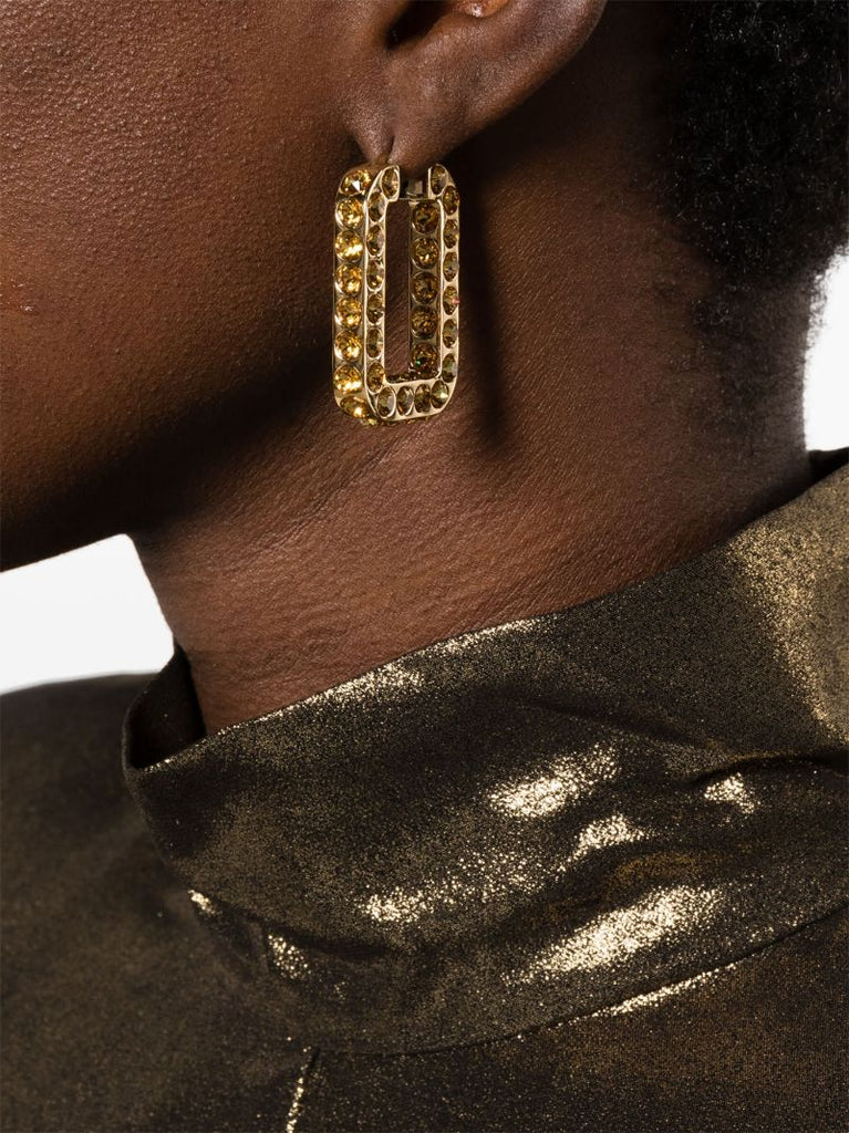 Gold-tone Charlotte Crystal Hoop Earrings