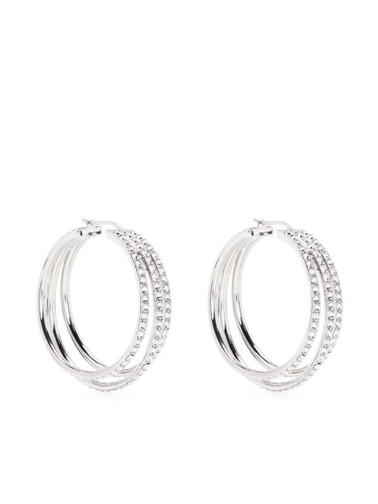 Silver-tone Vittoria Crystal Hoop Earrings