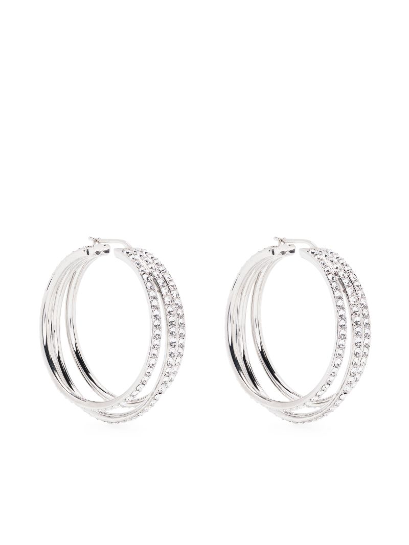 Silver-tone Vittoria Crystal Hoop Earrings