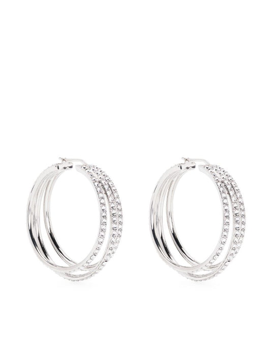 Silver-tone Vittoria Crystal Hoop Earrings