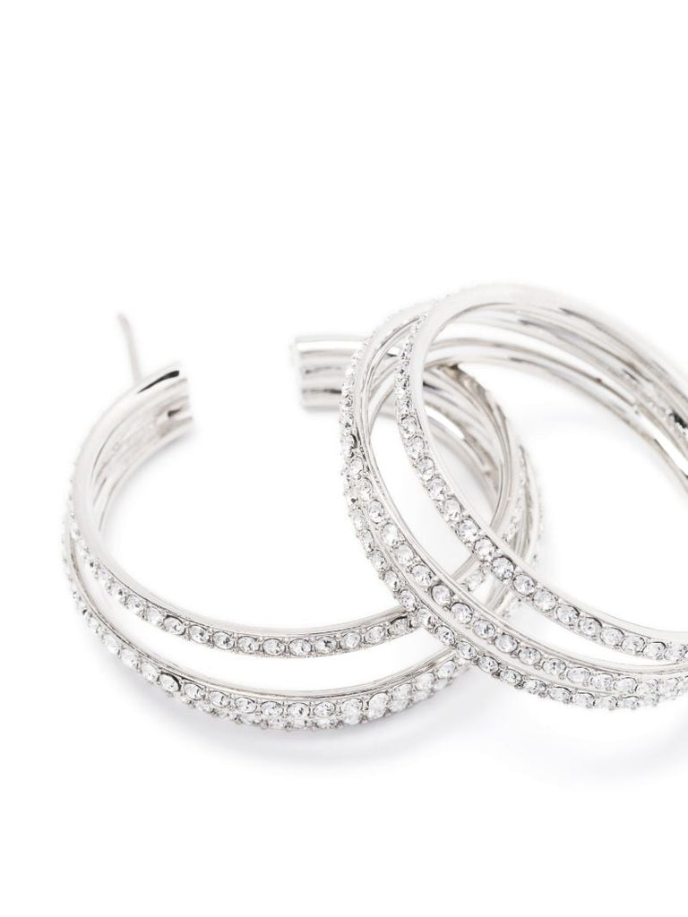 Silver-tone Vittoria Crystal Hoop Earrings