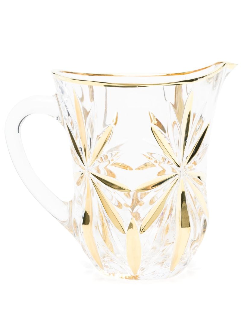 X Browns Gold-tone Murano Glass Pitcher