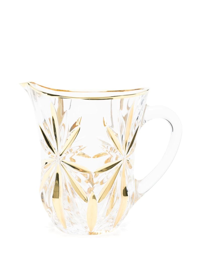 X Browns Gold-tone Murano Glass Pitcher