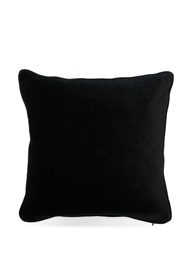 X Browns Black Palm Tree-embroidered Velvet Cushion
