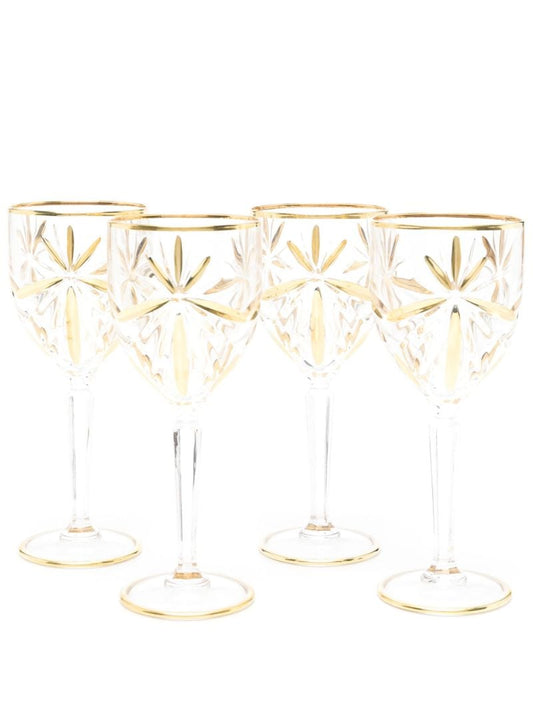 X Browns Gold-tone Murano Wine Glass Set