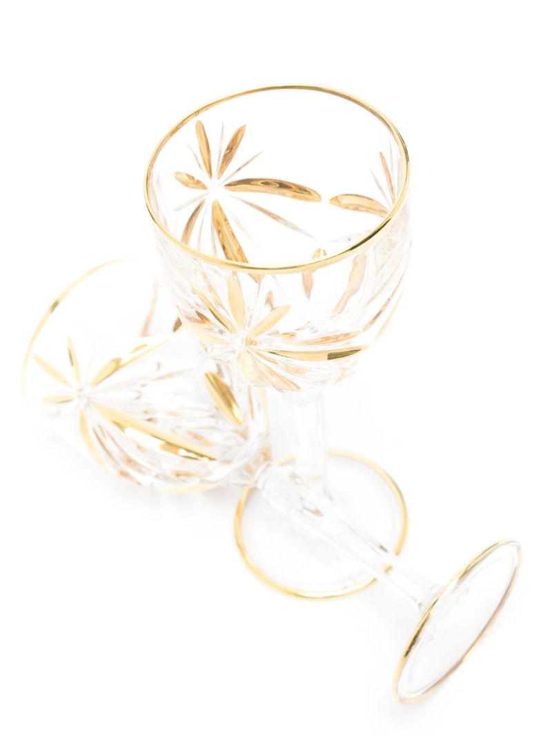 X Browns Gold-tone Murano Wine Glass Set