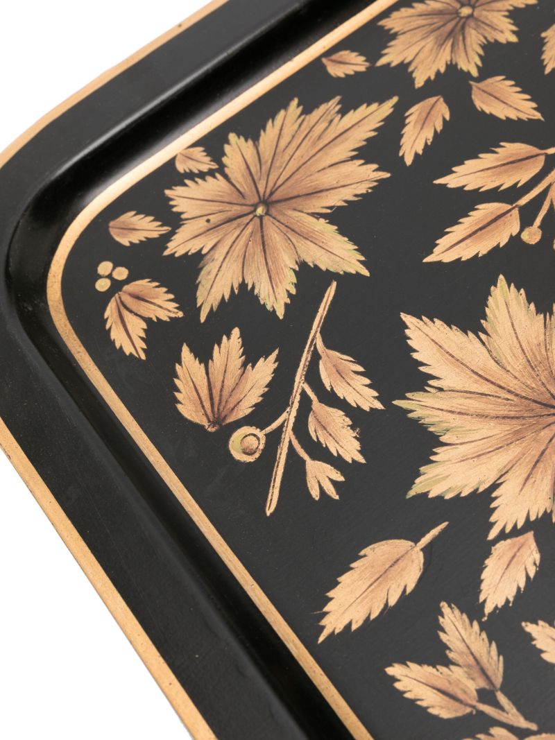 X Browns Black Floral-print Iron Tray
