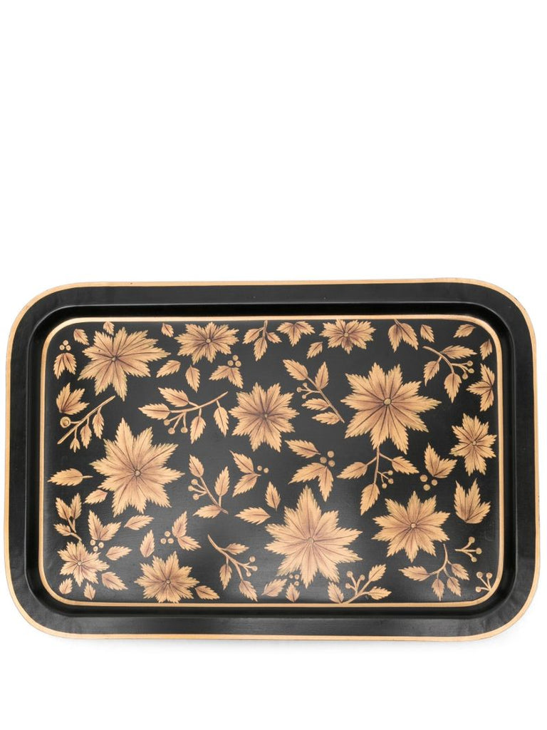 X Browns Black Floral-print Iron Tray