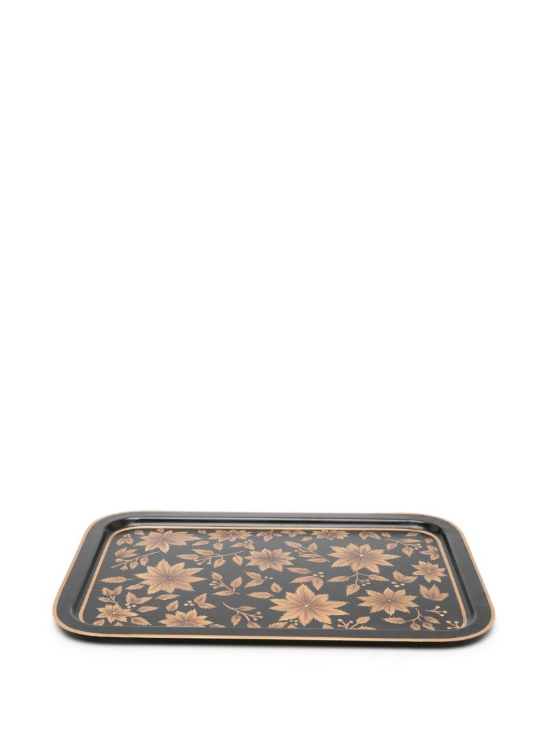 X Browns Black Floral-print Iron Tray