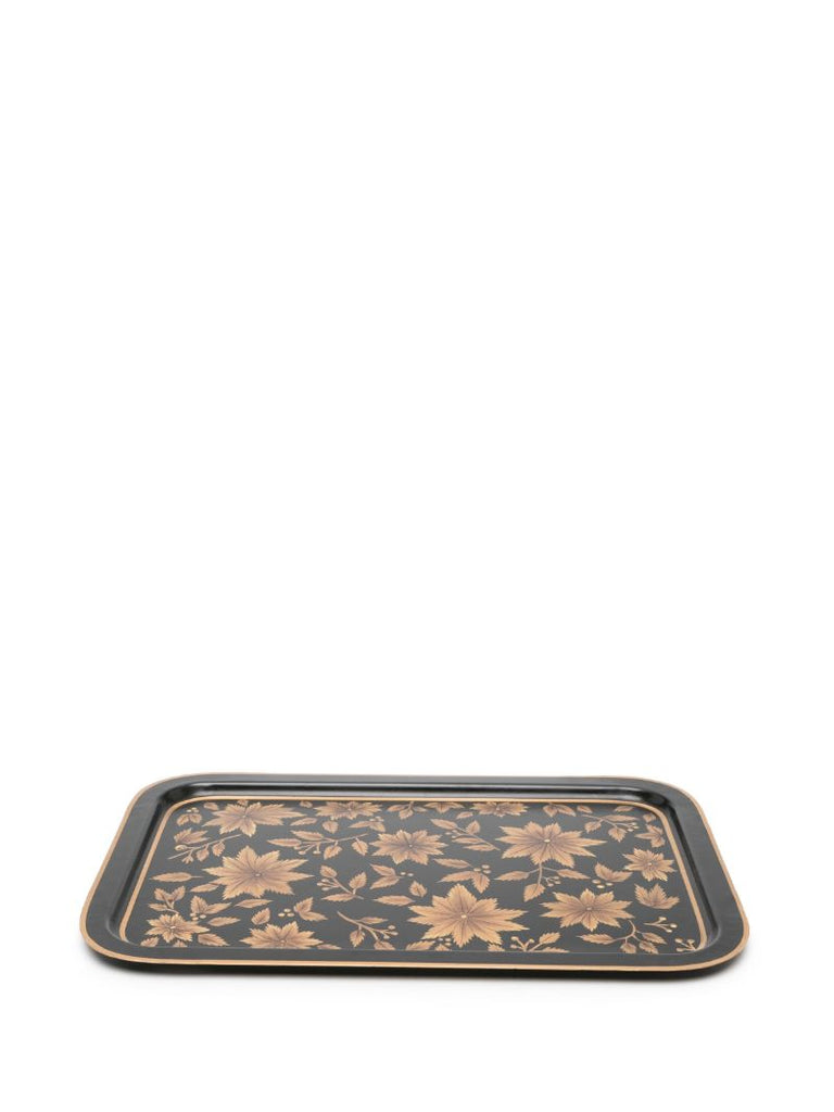 X Browns Black Floral-print Iron Tray