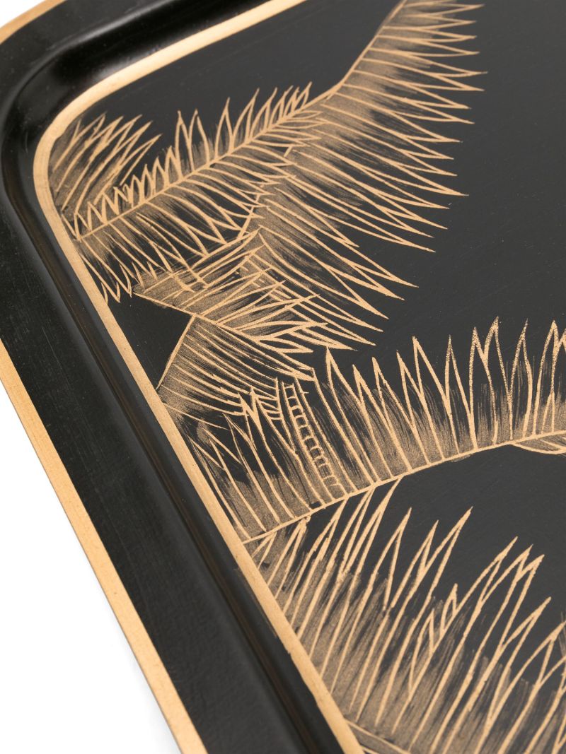 X Browns Black Palm Tree-print Iron Tray