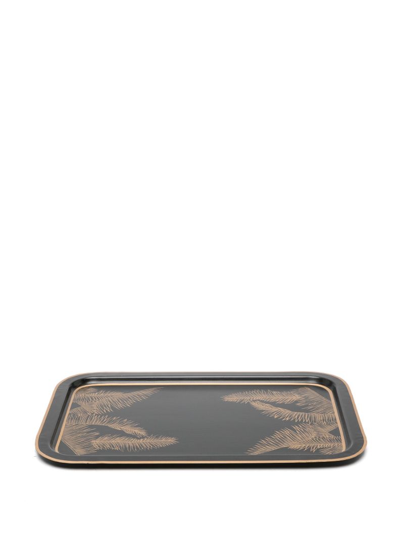 X Browns Black Palm Tree-print Iron Tray