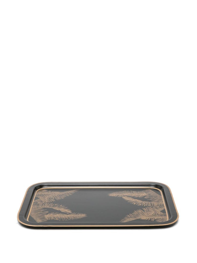 X Browns Black Palm Tree-print Iron Tray