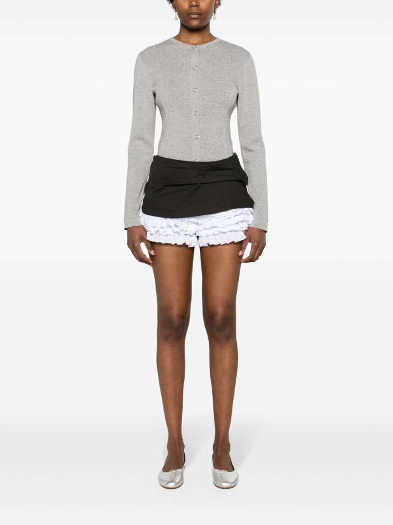 Black Sophie Ruffled Cotton Shorts