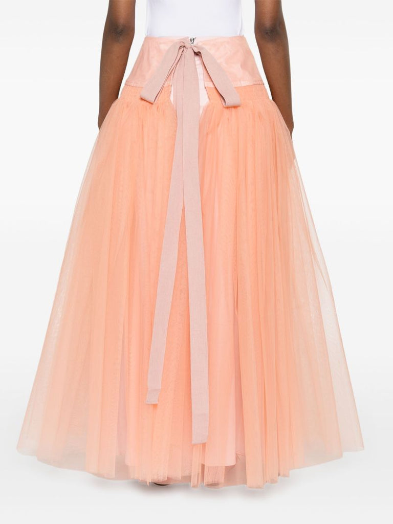 Pink Robby Tulle Flared Skirt