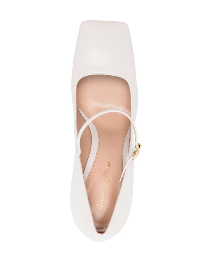 White Ribbon 95mm Mary Jane Pumps
