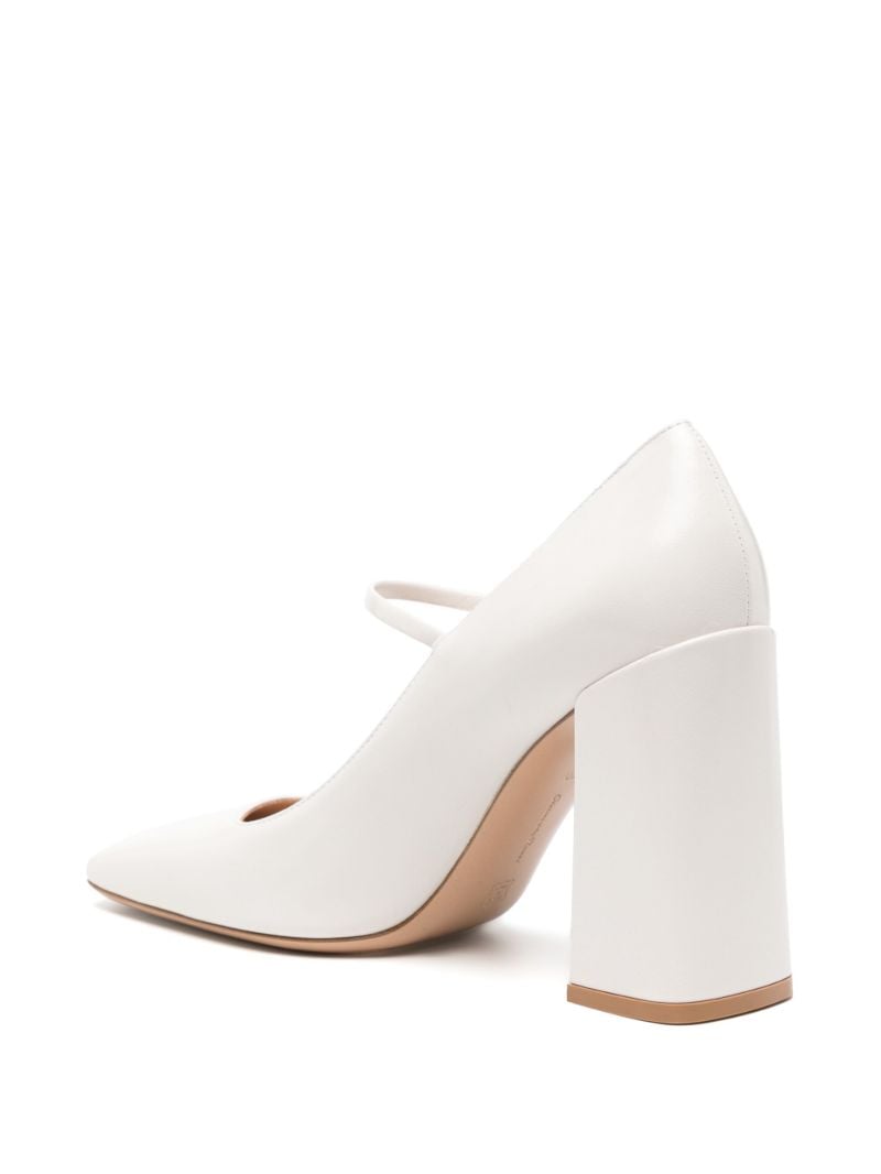 White Ribbon 95mm Mary Jane Pumps