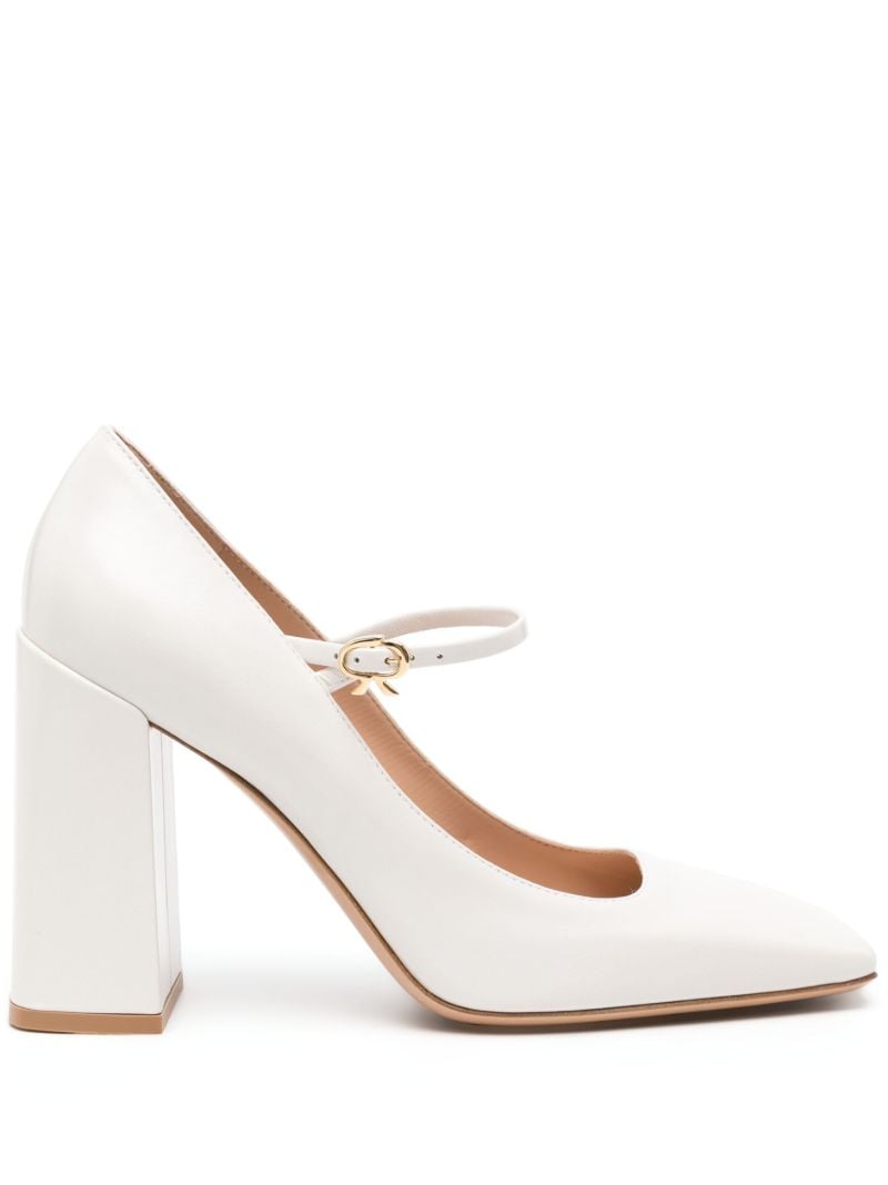 White Ribbon 95mm Mary Jane Pumps