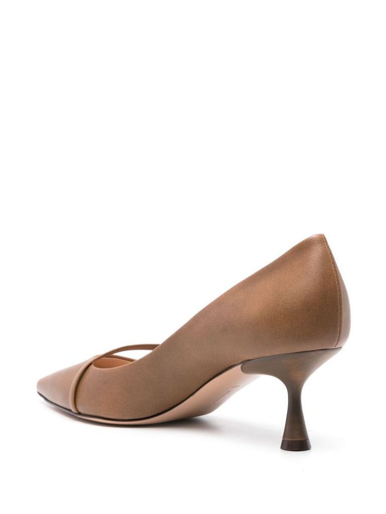 Brown 55 Leather Pointed Pumps