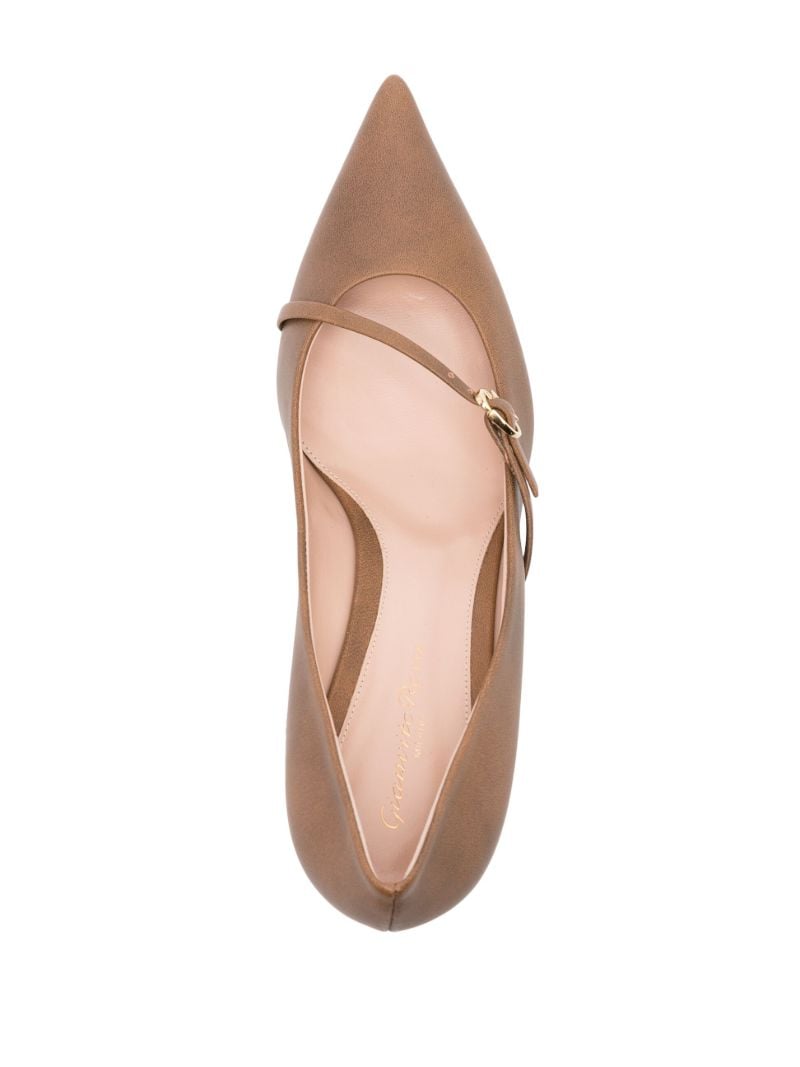 Brown 55 Leather Pointed Pumps