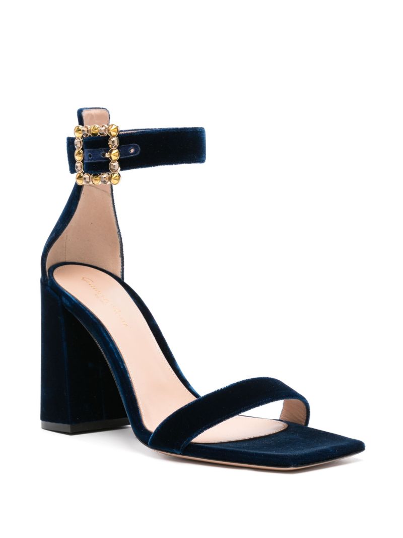 Blue Wondy 95 Velvet Sandals