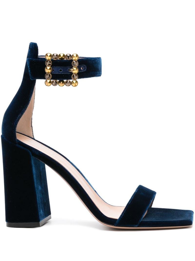 Blue Wondy 95 Velvet Sandals