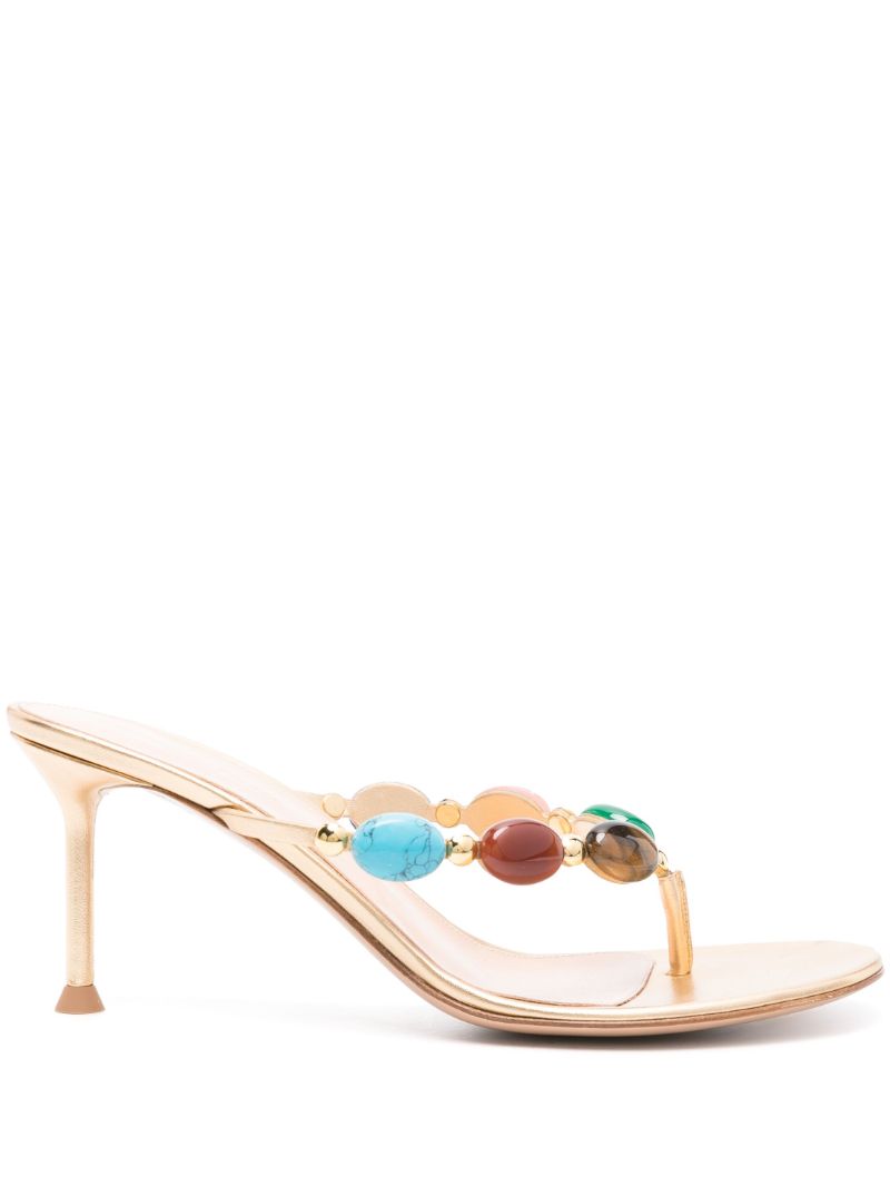 Gold-tone Shanti 70 Leather Sandals