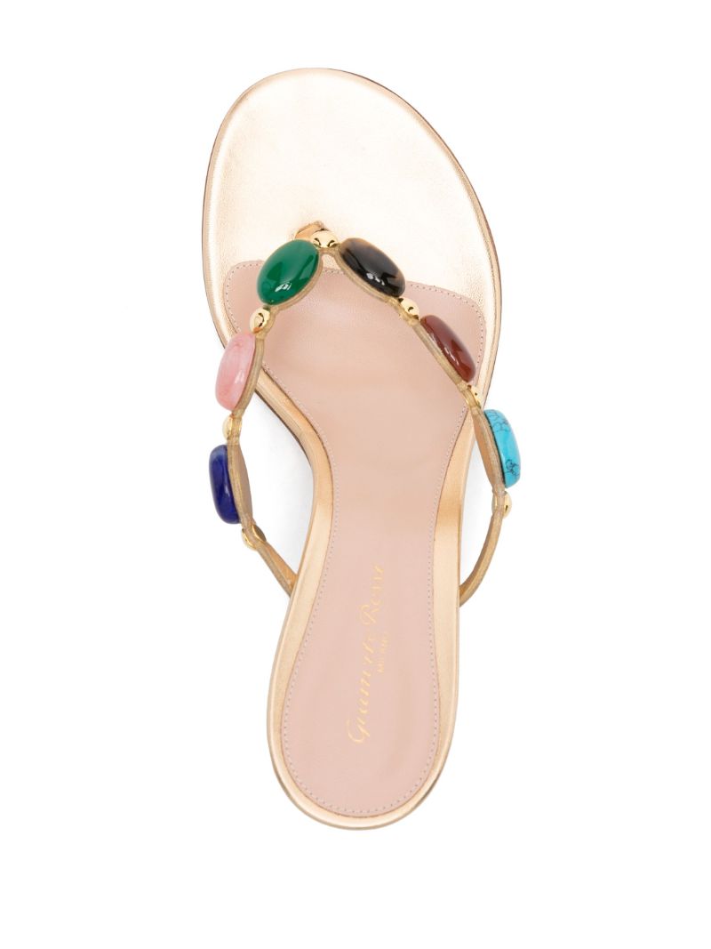 Gold-tone Shanti 70 Leather Sandals