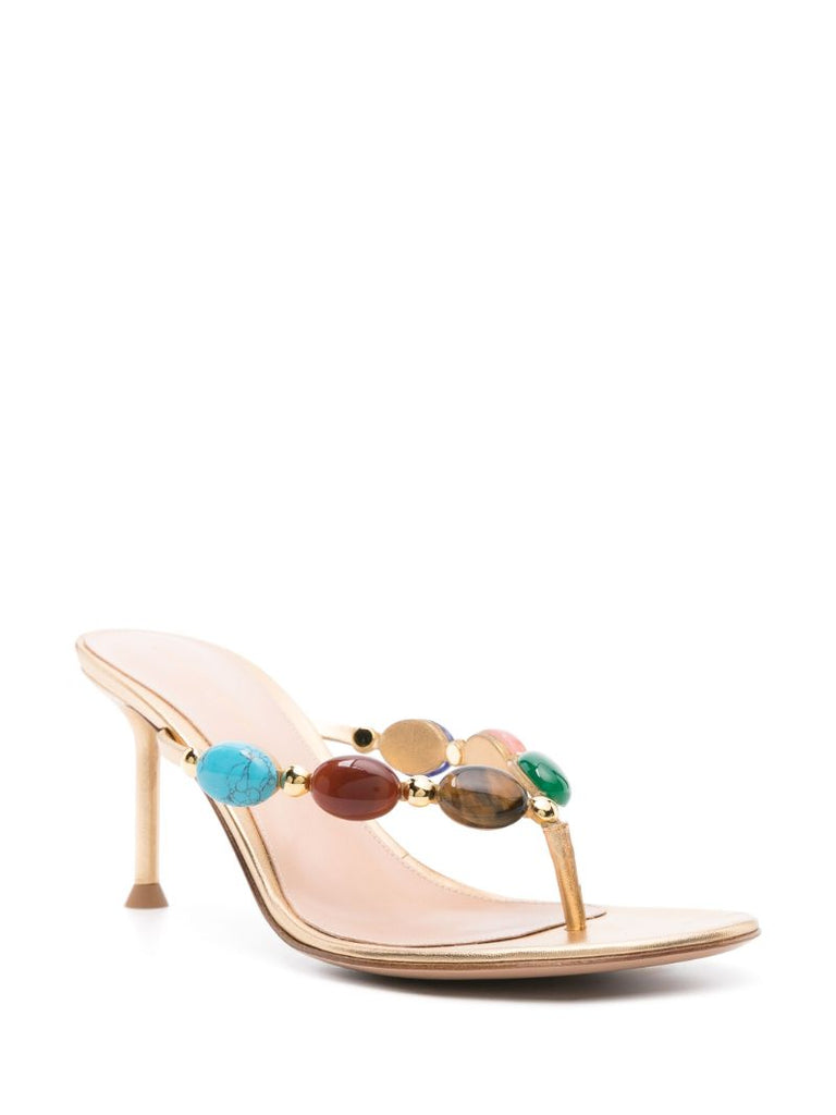 Gold-tone Shanti 70 Leather Sandals