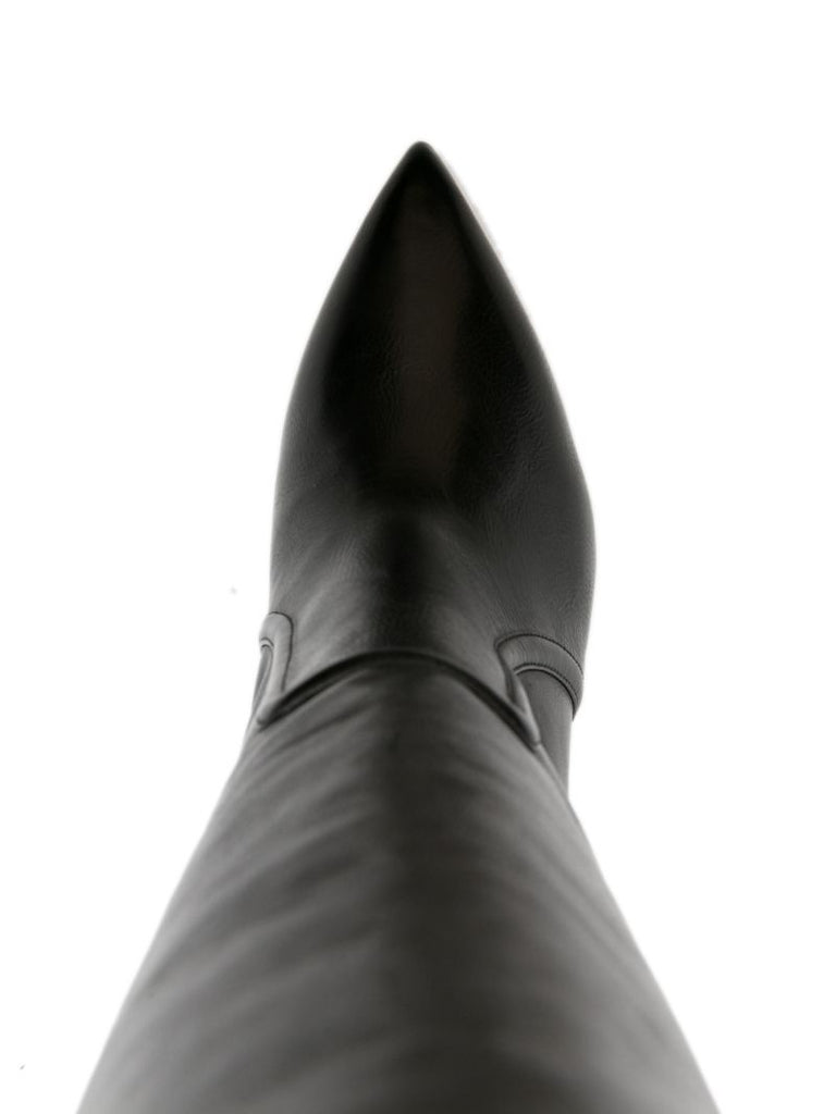 Black Stiletto 85 Leather Boots