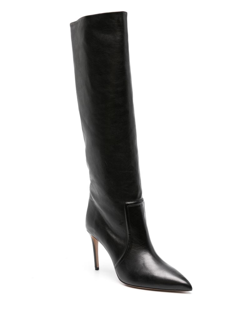 Black Stiletto 85 Leather Boots