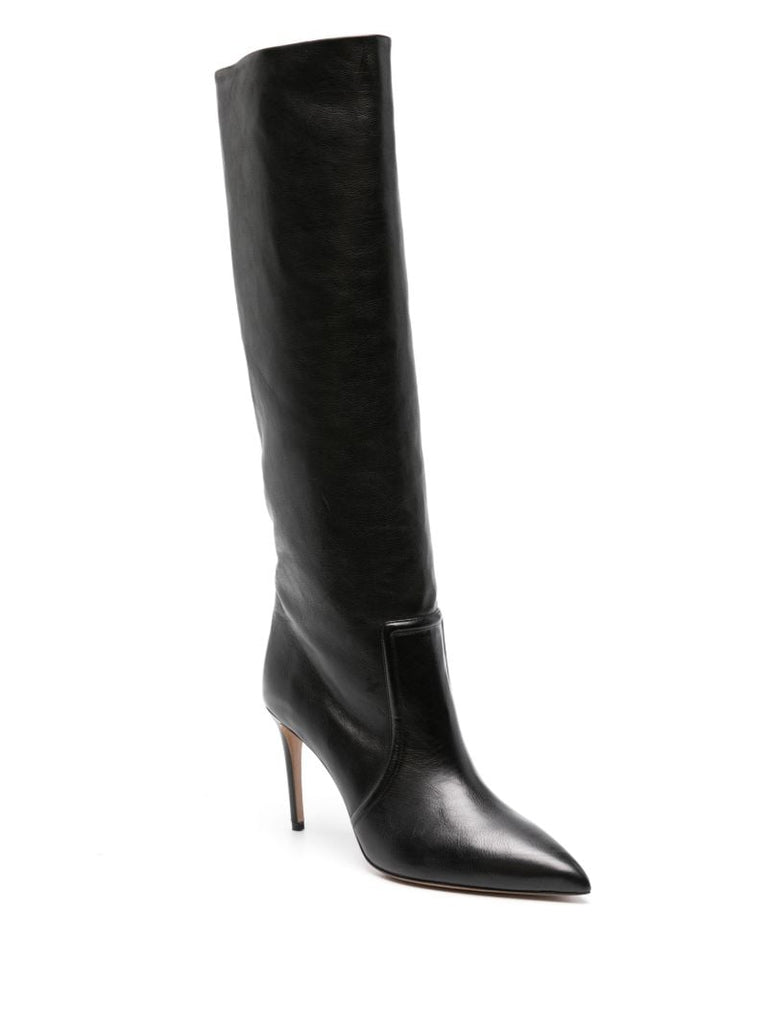 Black Stiletto 85 Leather Boots