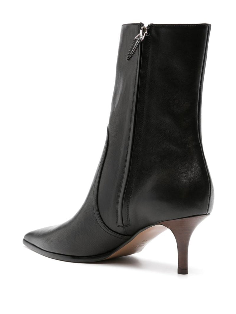 Black Ashley 65 Leather Ankle Boots