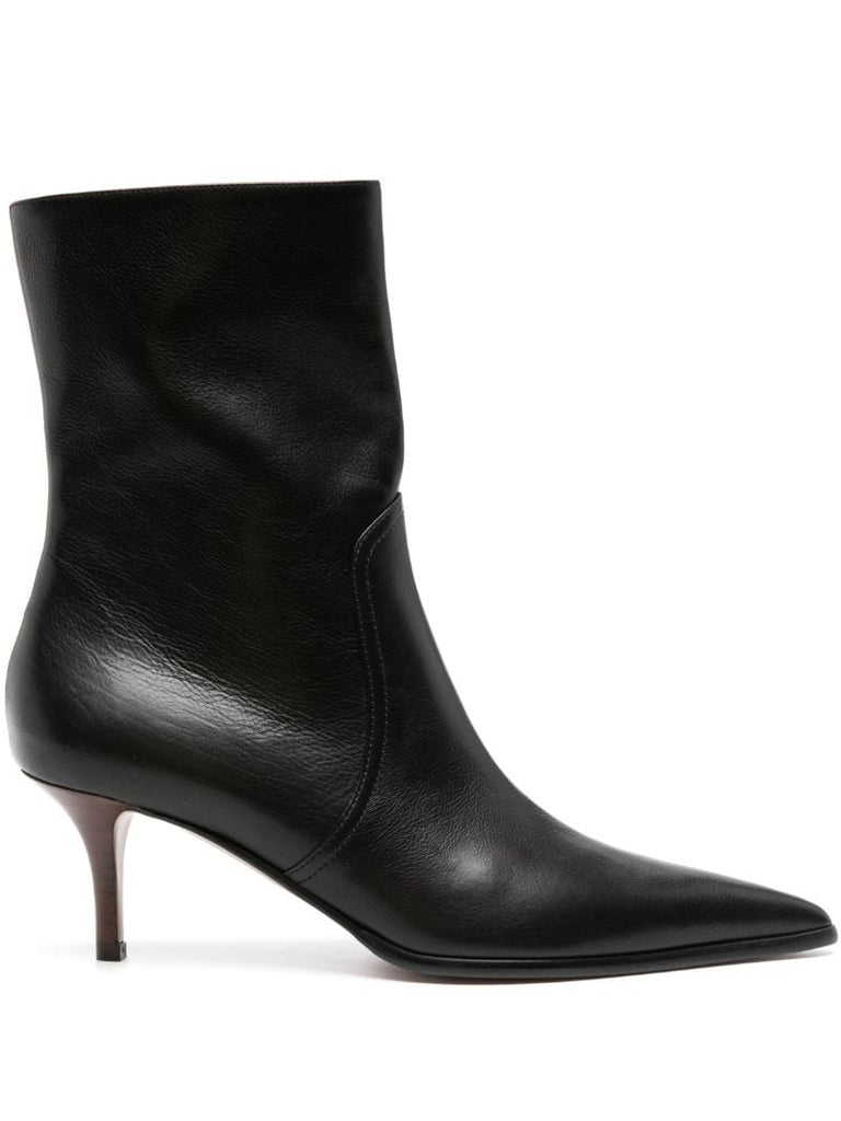 Black Ashley 65 Leather Ankle Boots