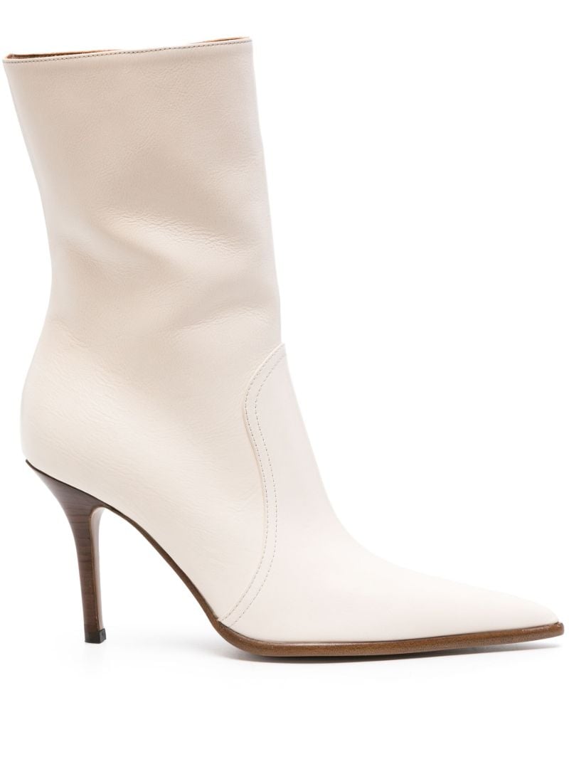 Neutral Ashley 95 Leather Ankle Boots