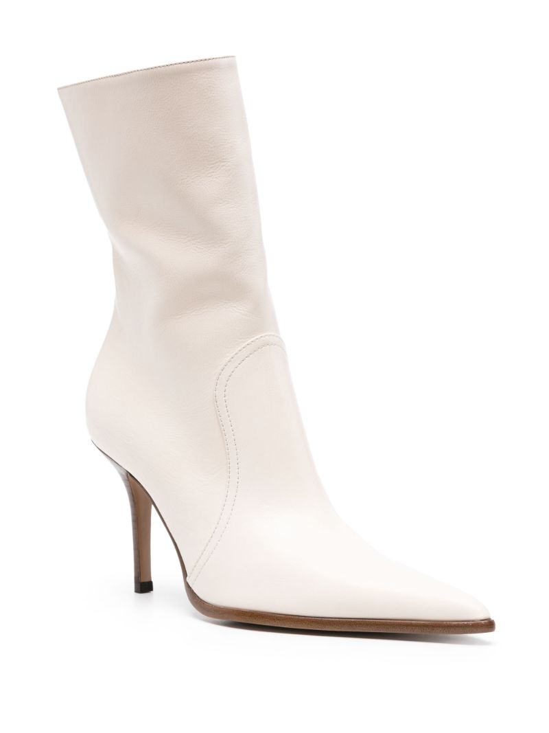 Neutral Ashley 95 Leather Ankle Boots