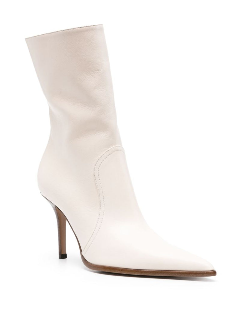 Neutral Ashley 95 Leather Ankle Boots