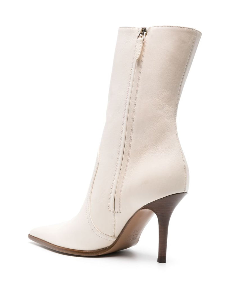 Neutral Ashley 95 Leather Ankle Boots