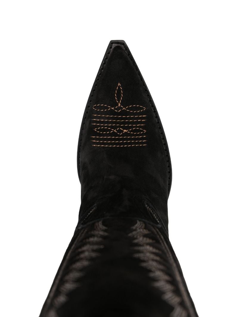 Black El Dorado 100 Embroidered Suede Boots
